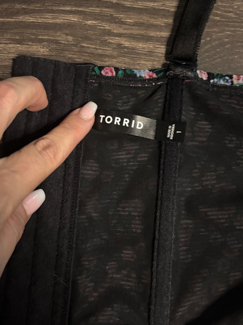 Torrid Corset Top with Pink & Green Floral - Picture 4 of 6
